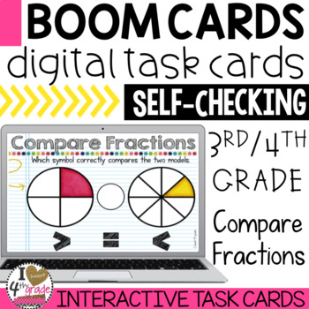 Preview of Boom Cards Compare Fractions (uncommon denominators)