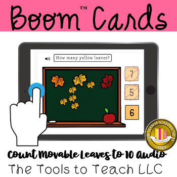 Boom Cards Compare Movable Fall Leaves 0 to 10 Math Self-Correct with Audio
