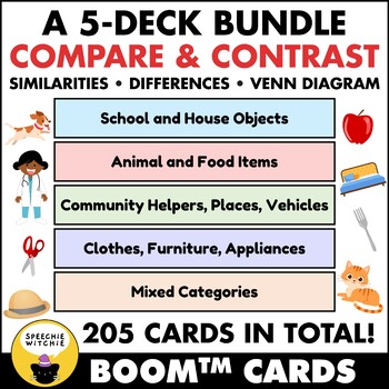 Preview of Boom™ Cards Compare and Contrast Bundle