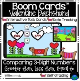 Boom Cards™ Comparing 3 Digit Numbers Valentine Dachshund