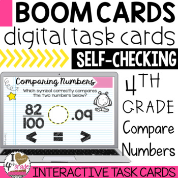 Preview of Boom Cards Comparing Decimals and Fractions