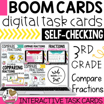 Preview of Boom Cards Comparing Fractions Bundle 