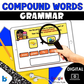 Preview of Compound Words | Grammar Game | Google Slides | Boom Cards
