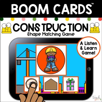 Preview of Boom Cards: Construction Shape Matching Game