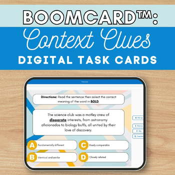 Preview of Boom Cards™: Context Clues & Inferences with  Vocabulary for High School Set 2