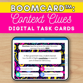 Preview of Boom Cards™: Context Clues with Test Prep Vocabulary for High School Set 3