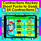 Boom Cards Contractions Hockey Interactive Self-Checking Distance Learning