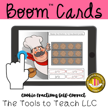 Preview of Boom™ Cards Cookie Pan Fractions to 12ths Self-Correct Digital Resource