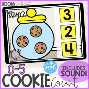 Preview of Boom Cards™ ● Counting Cookies ● Number Activity 0-5 ● Back to School