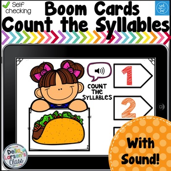 Preview of Boom Cards Counting Syllables Phonemic Awareness