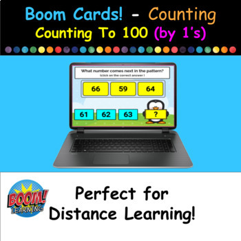 Preview of Boom Cards - Counting To 100  (by 1's)  - 30 Card Set