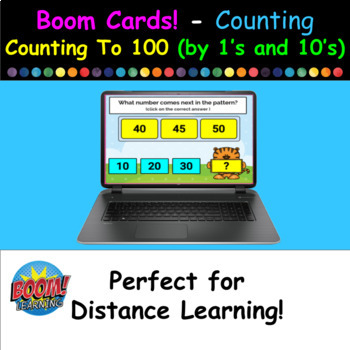 Preview of Boom Cards - Counting To 100 (by 1's and 10's) - 30 Card Set