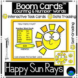 Boom Cards Counting and Number Words Happy Sun Rays