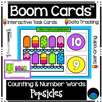 Preview of Boom Cards Counting and Number Words Popsicles