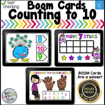 Preview of Boom Cards Counting to 10 Math Centers