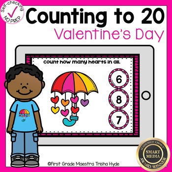 Preview of Boom Cards Counting to 20 Valentine's Day