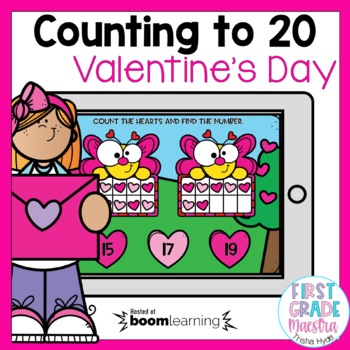 Preview of Boom Cards Counting to 20 Valentine's Day