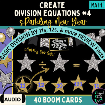Preview of Create Division Equations #4/ Sparkling New Year Theme