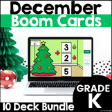 Christmas Boom Cards Kindergarten Math & Phonics Winter & 