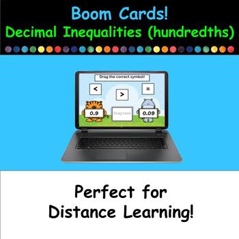 Preview of Boom Cards - Decimal Inequalities (hundredths) - 30 Card Set