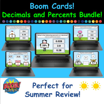 Preview of Fall Semester Boom Cards - Decimals and Percents Bundle