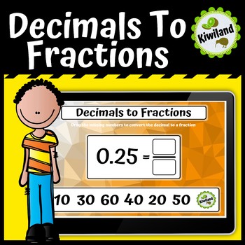 Preview of Boom Cards | Decimals to Fractions | Distance Learning