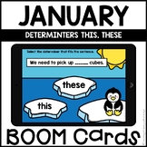 Boom Cards™ |  Determiners This and These | January Themed