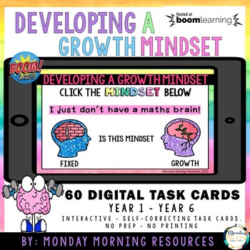 Preview of Boom Cards™ Developing a Growth Mindset - SEL Resource - Distance Learning