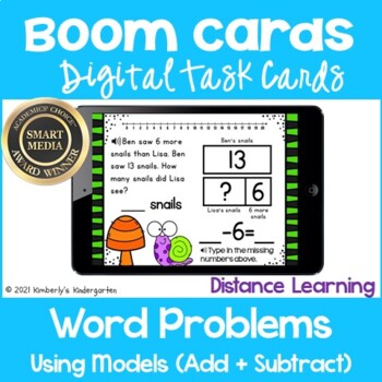 Preview of Boom Cards™ Digital Learning: Word Problems with Models (Addition/Subtraction)