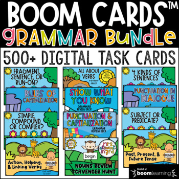 Preview of Boom Cards™ Digital Task Cards Huge Grammar Bundle