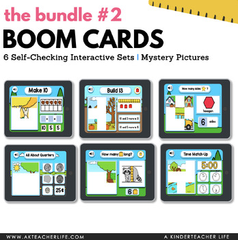Preview of Boom Cards Digital Task Cards Math Kindergarten Bundle TWO