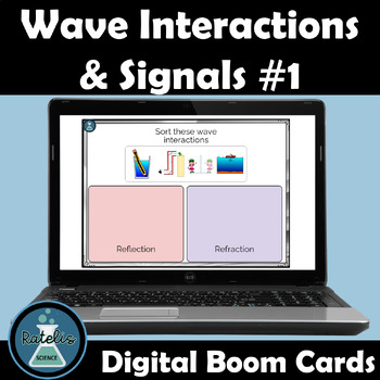 Preview of Interactions of Waves NGSS Physical Science Review Boom Cards MS-PS-4-2 Set 1