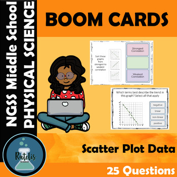 Preview of Scatter Plots and Data Analysis NGSS Boom Cards Digital Task Cards