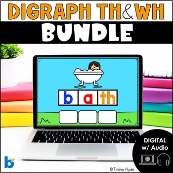 Preview of Digraph TH and WH | Phonics | Bundle | Boom Cards