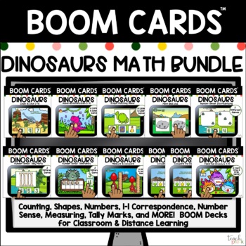 Preview of Boom Cards: Dinosaurs Math BUNDLE