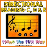 Boom Cards: Directional Reading with Middle C, D and E