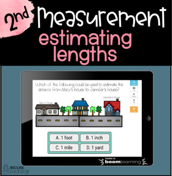 Preview of Boom Cards™ Distance Learning |  2nd Grade Math Measurement Digital Task Cards