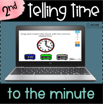 Preview of Boom Cards™ Distance Learning |  2nd Grade Math Telling Time Digital Task Cards