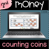 Boom Cards™ Distance Learning |  2nd Math Counting Coins D