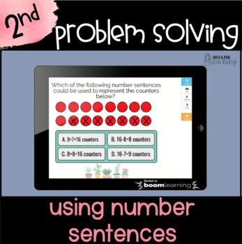 Preview of Boom Cards™ Distance Learning |  2nd Math Number Sentences Digital Task Cards