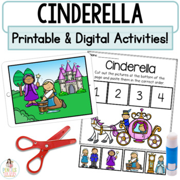 Preview of Cinderella Boom Cards™ | Digital & Printable Fairy Tale Retell Activities