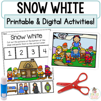 Preview of Snow White | Digital Boom Cards™ & Printable Fairy Tale Retell Activities