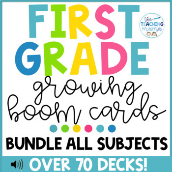 Preview of Boom Cards™  Distance Learning GROWING BUNDLE! - All Subjects | First Grade