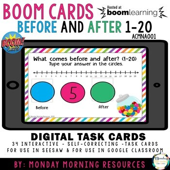 Boom Cards Distance Learning Number Before And After 1 Amcna001