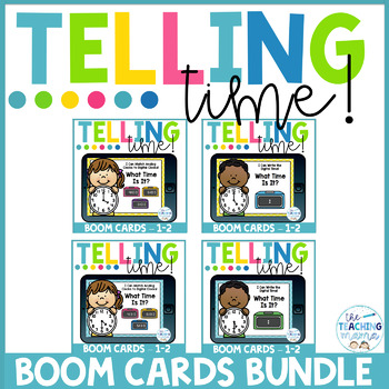 Preview of Boom Cards Distance Learning! Telling Time to the Hour and Half Hour Bundle!