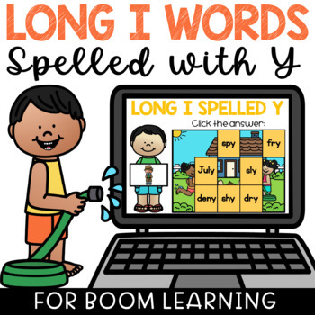 Preview of Digital Y as a Vowel Long I Sound Phonics Puzzle Boom Cards