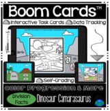 Boom Cards™ Division Facts Color Progression Dinosaur Cama