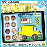 Boom Cards™ ● Drag and Drop Counting ● Back to School ● Ki