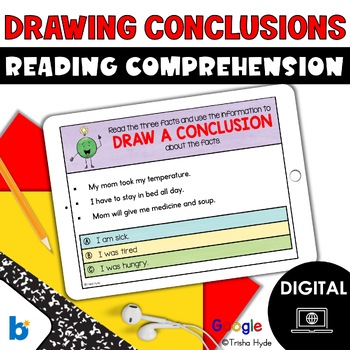 Preview of Drawing Conclusions | Reading Comprehension | Boom Cards | Google Slides