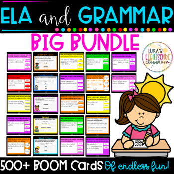 Preview of Boom Cards ELA and Grammar Bundle